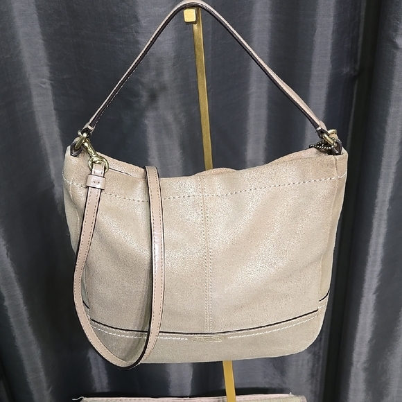 Coach Tan Park Mini Suede Duffle EUC - Picture 1 of 16